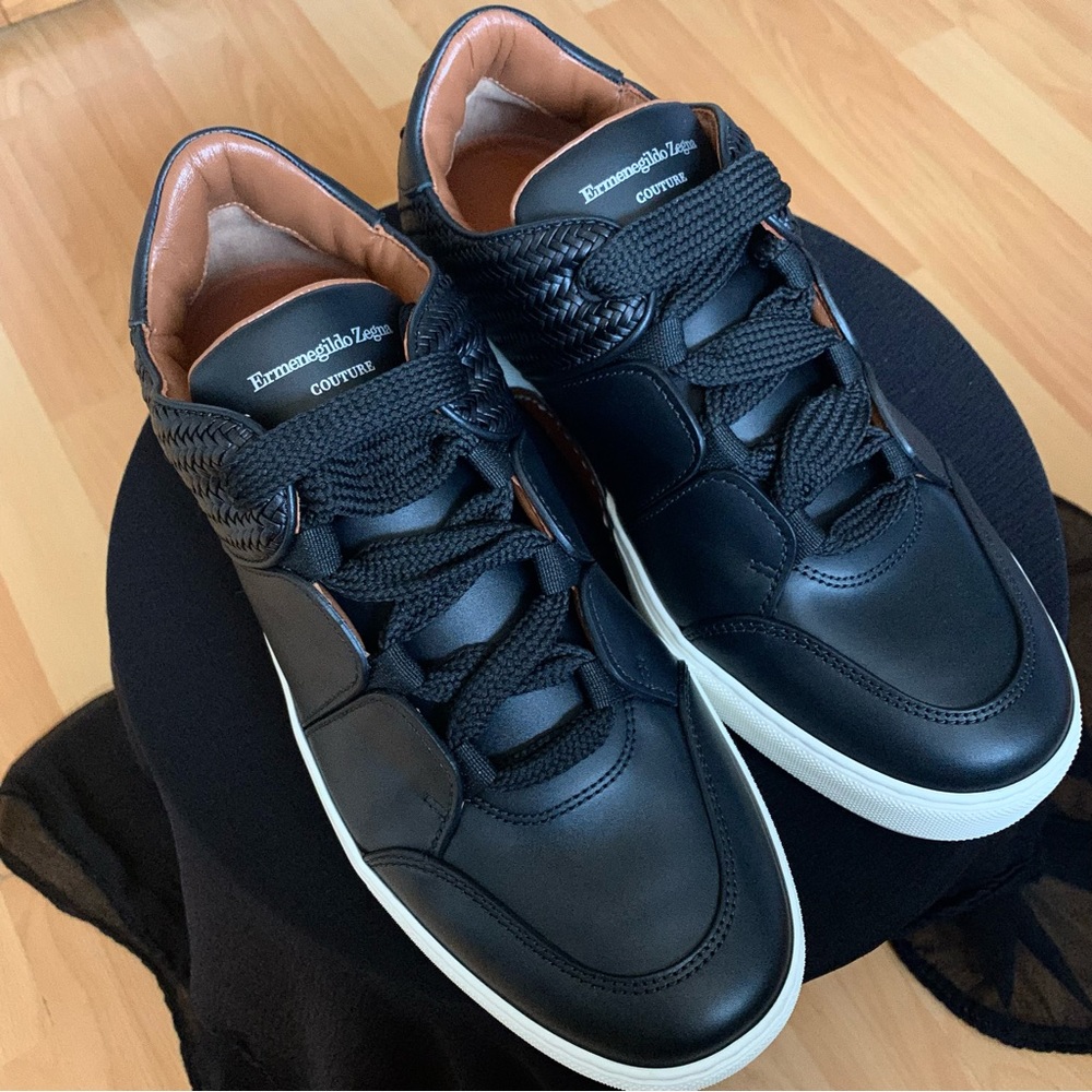 Brand New (Box Included)  Ermenegildo Zegna Designer Couture Shoes (Black)